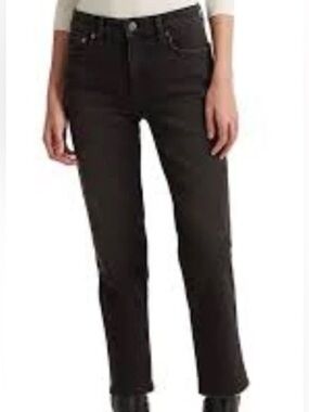 LAUREN Ralph Lauren Women’s Plus High Rise Straight Ankle Jeans Black Sz 16W NWT